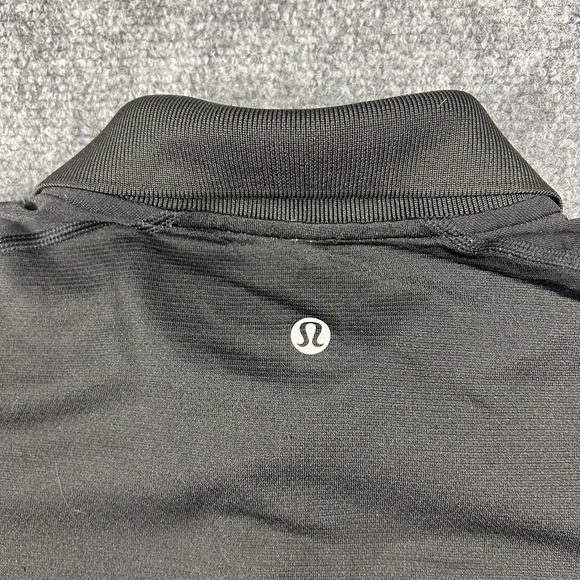 Lululemon Polo Shirt Mens Large Black Solid Performance Golf Short Sleeve - Picture 6 of 9